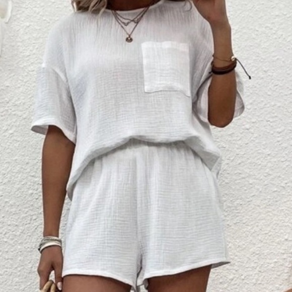 Lightweight linen-like breathable shorts & top outfit, never worn. ￼ - Picture 10 of 10